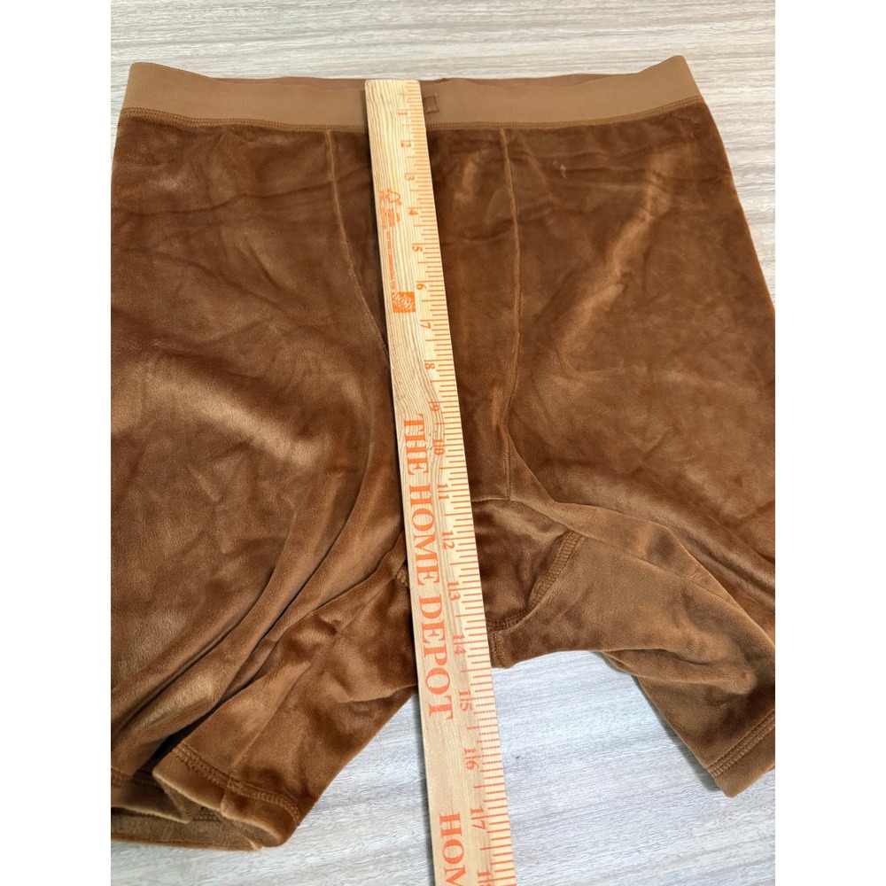 SKIMS Women Velour Biker Shorts XL Brown High Waisted Plush Loungewear Sienna - Picture 9 of 10